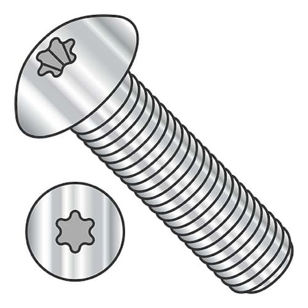 Usa Industrials M6-1.00 x 12 mm Torx Button Machine Screw, Plain 18-8 Stainless Steel BULK-SCRW-1027